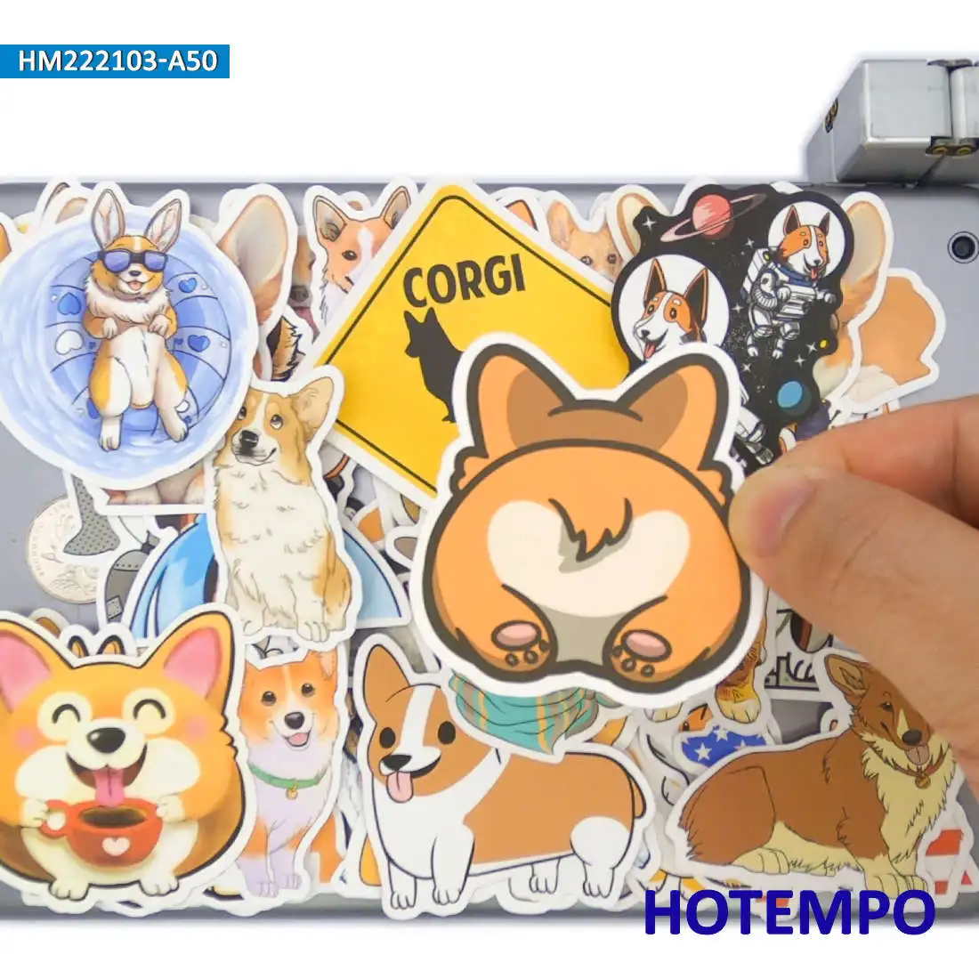 50Pieces Cute Welsh Corgi Pembroke Cartoon Dog Funny Animal Graffiti Stickers for Notebook Guitar Phone Laptop Bike Car Sticker