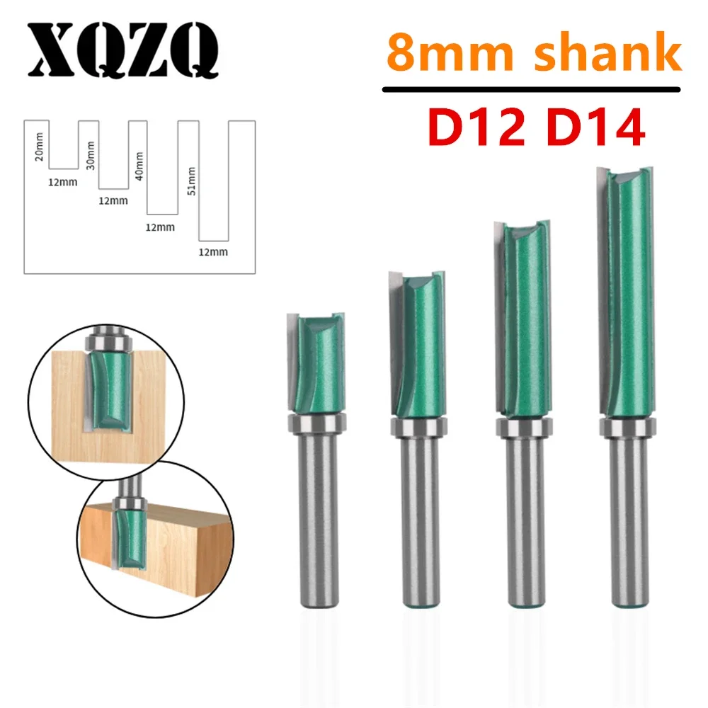 

8mm Shank D12mm D14MM Pattern Bit Router Bit Woodworking Milling Cutter for Wood Bit Face Mill Carbide Cutter End Mill Tools