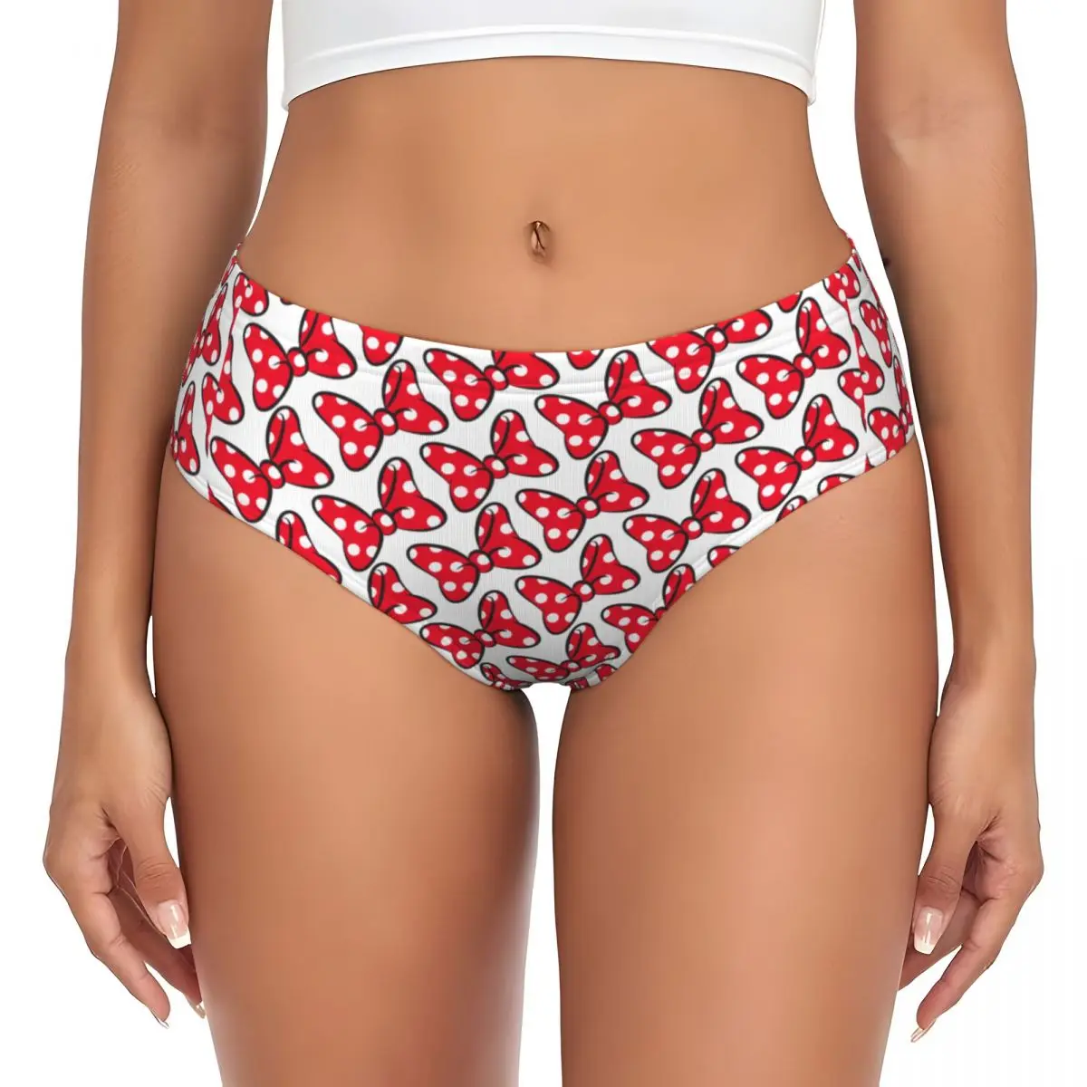 Women's Minnie Polka Dot Bow Pattern Brief Underwear Soft Breathable Briefs Panties