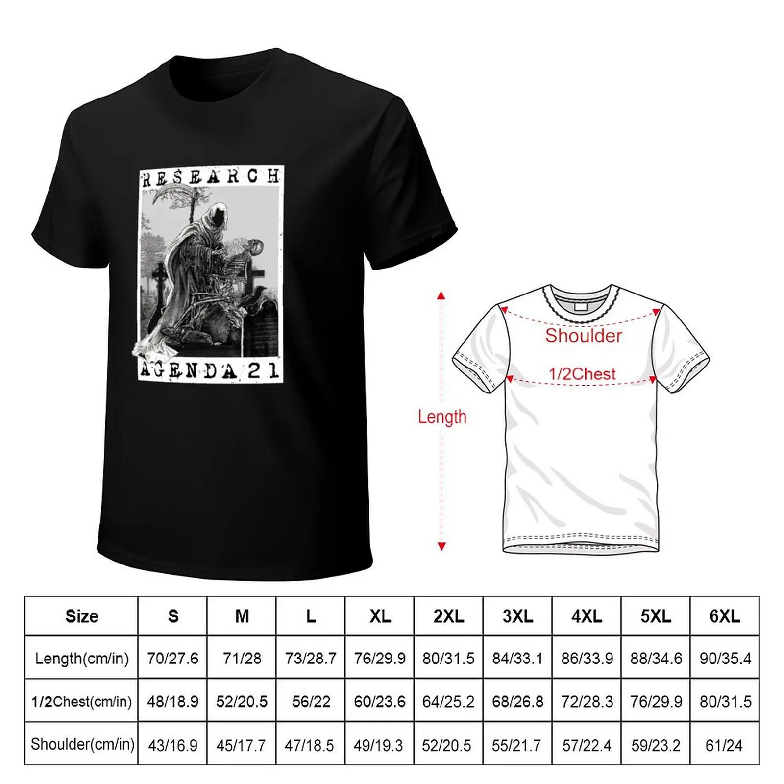 Research Agenda 21 - Depopulation Conspiracy Theory, Population Control T-Shirt cotton t shirts man 100% T-Shirt