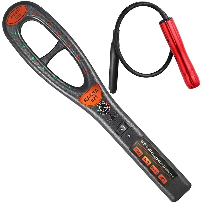 Raksa 021 Scanner de sécurité portable détecteur de signal GPS de voiture sans fil pour détecter le signal RF sans fil et le détecteur d'aimant