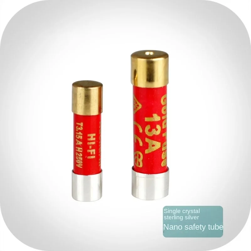 

Hifi fever grade single crystal pure silver nano fuse fuse, gold-plated cap, sound fuse tube 5x20mm