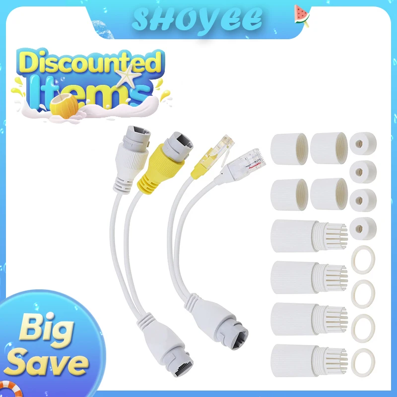 Waterproof IP PoE Ethernet Splitter Adapter RJ45 Fits Connectors for Security Camera Installation Ethernet Cable Management
