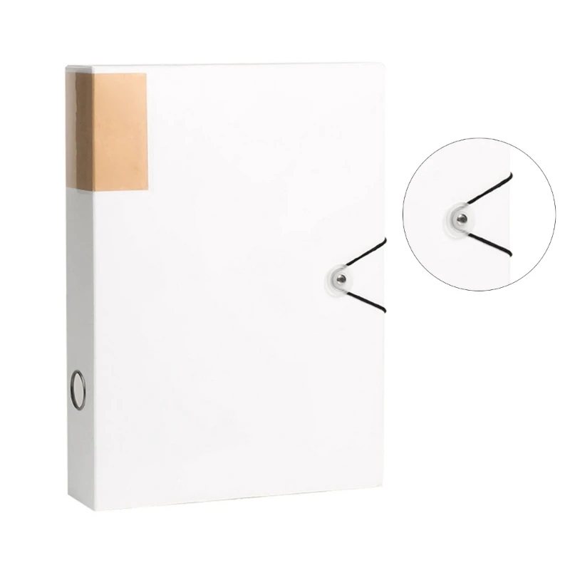 File Folder Organiser Plastic Storage File Box Archives Case Document Storage Box Elastic String Lock for School Office