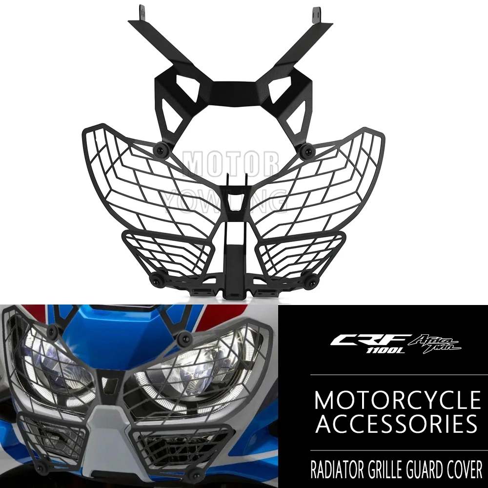 

Motorcycle Accessories Headlight Grille Guard Cover Protection FOR Honda CRF1100L Africa Twin 1100 Adventure Sports 2019 - 2024