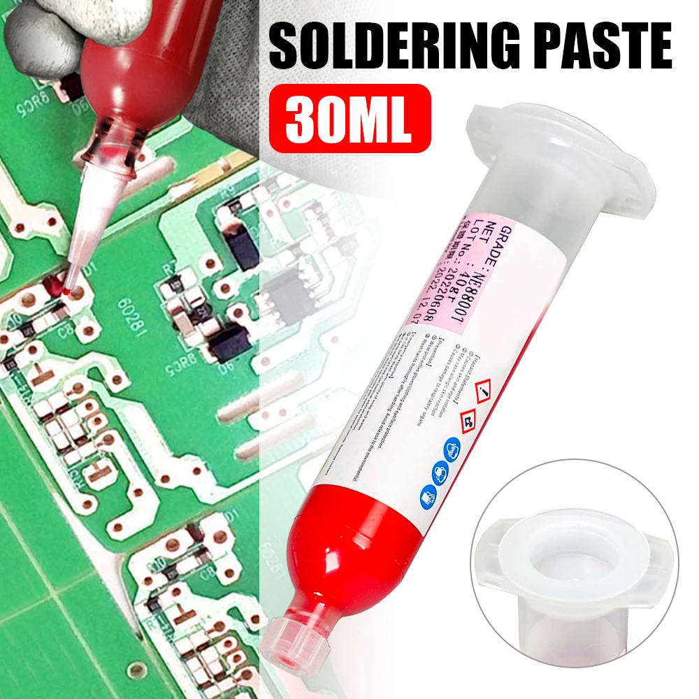 Pegamento rojo de resina epoxi para Chips BGA, resistencias, condensadores, Chips IC, SMT, SMD, reparación con 10 agujas, 30ml, 38g, 1 o 2 unidades