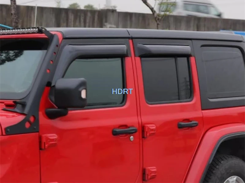 Car Styling Side Window Deflector Vent Visor Sun Wind Rain Shelter Weather Shield Accessories For Jeep Wrangler JL JK 2006-2021