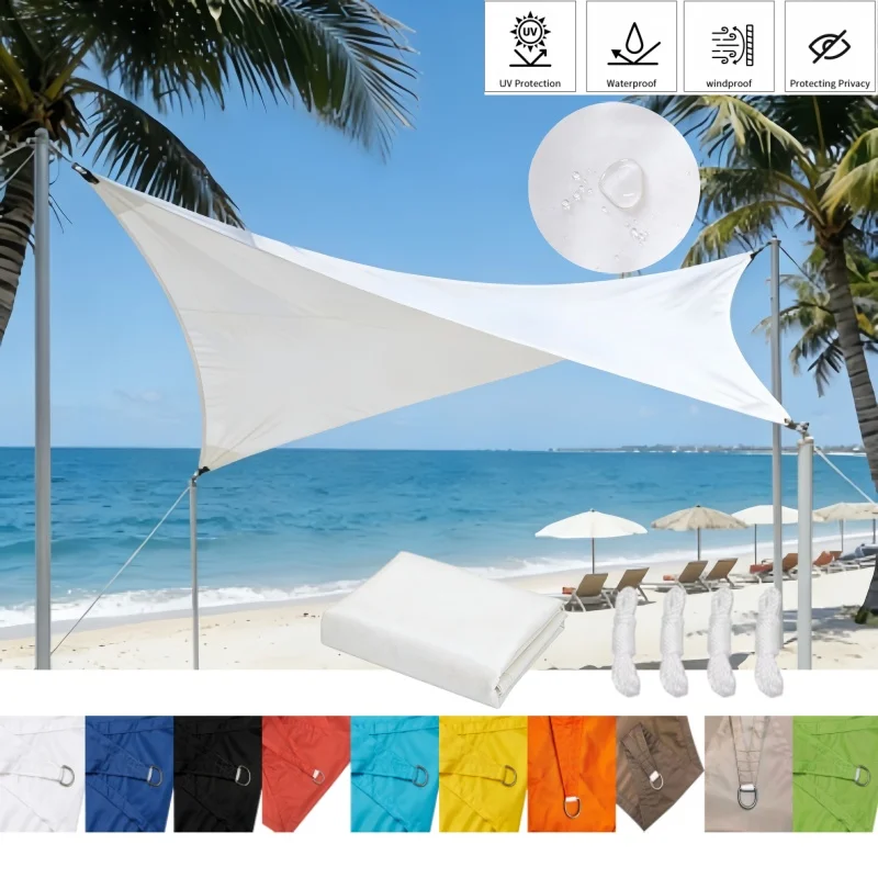 Rectangle Sun Shade Sail Waterproof 95% Uv Block Heavy Duty Sun Awning Canopy with Ropes for Outdoor Patio Garden Pool Backyard