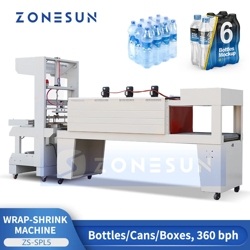 ZONESUN Semi Automatic Sleeve Wrapper Shrink Tunnel Bottle Beverage Drinks Product Packaging Machine ZS-SPL5