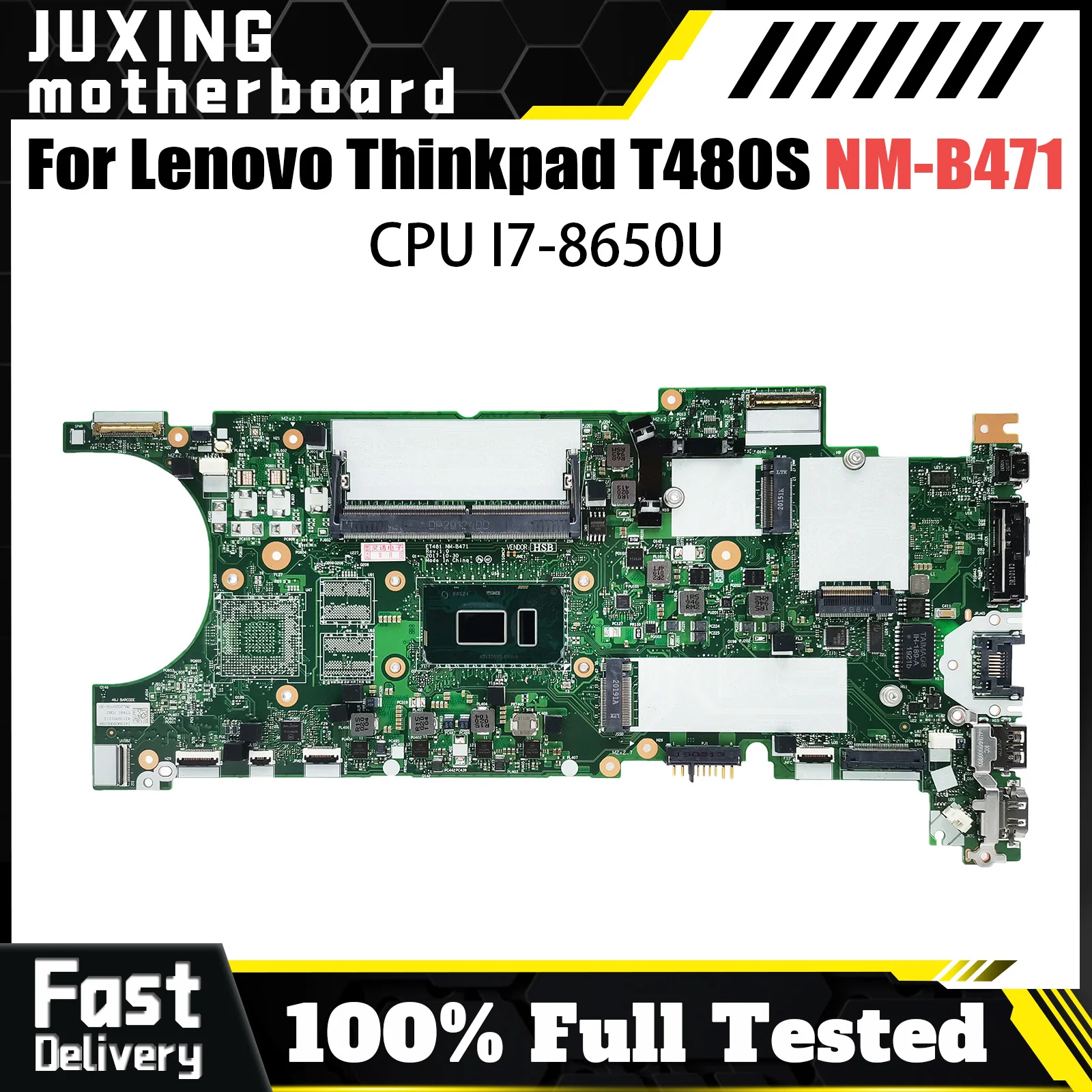 Untuk Lenovo Thinkpad T480S Motherboard Laptop CPU I7-8650U NM-B471 Mainboard FRU 02HL810 02HL838 02HL858 01YU174