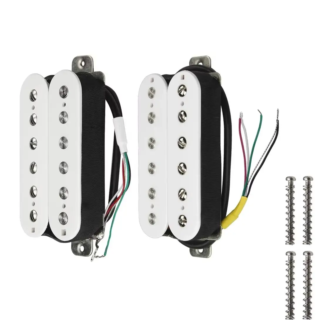 

Комплект белых звукоснимателей хамбакеров Alnico 5, высокопроизводительные звукосниматели для грифа и бриджа, 4-проводные, с возможностью разделения катушек, для электрогитары