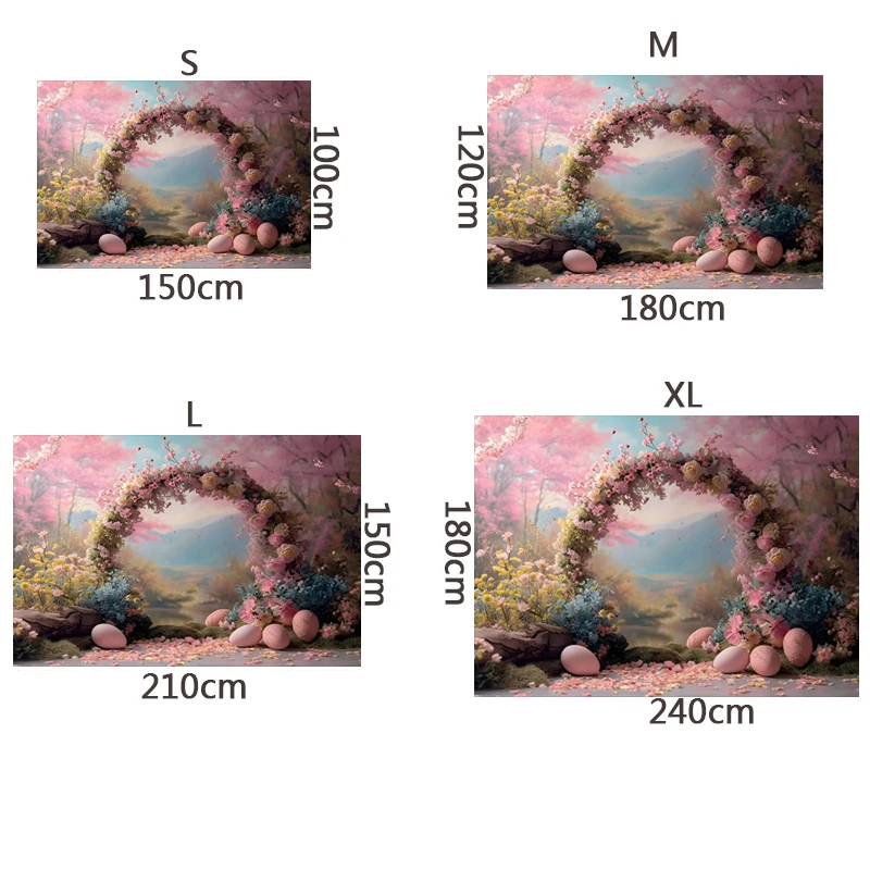 Wiosenne jajka z motywem wielkanocnym kwiaty w ogrodzie dziecko przyjęcie urodzinowe tło winylowe materiały dekoracja do pokoju dziecięcego