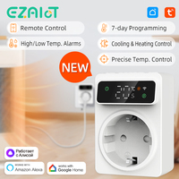 Tuya WiFi Smart Thermostat Plug 16A Temperature Controller Socket for Heating Cooling Pad Fan with 3M NTC Sensor Alexa Google