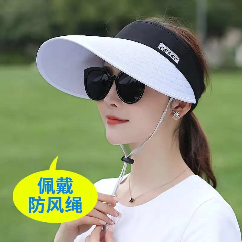 NEW Fishing Hat Sun UV Protection UPF 50+ Cotton Sun Hat  Summer  Women Large Wide Brim Bob Hiking Outdoor Hats with Chain Strap