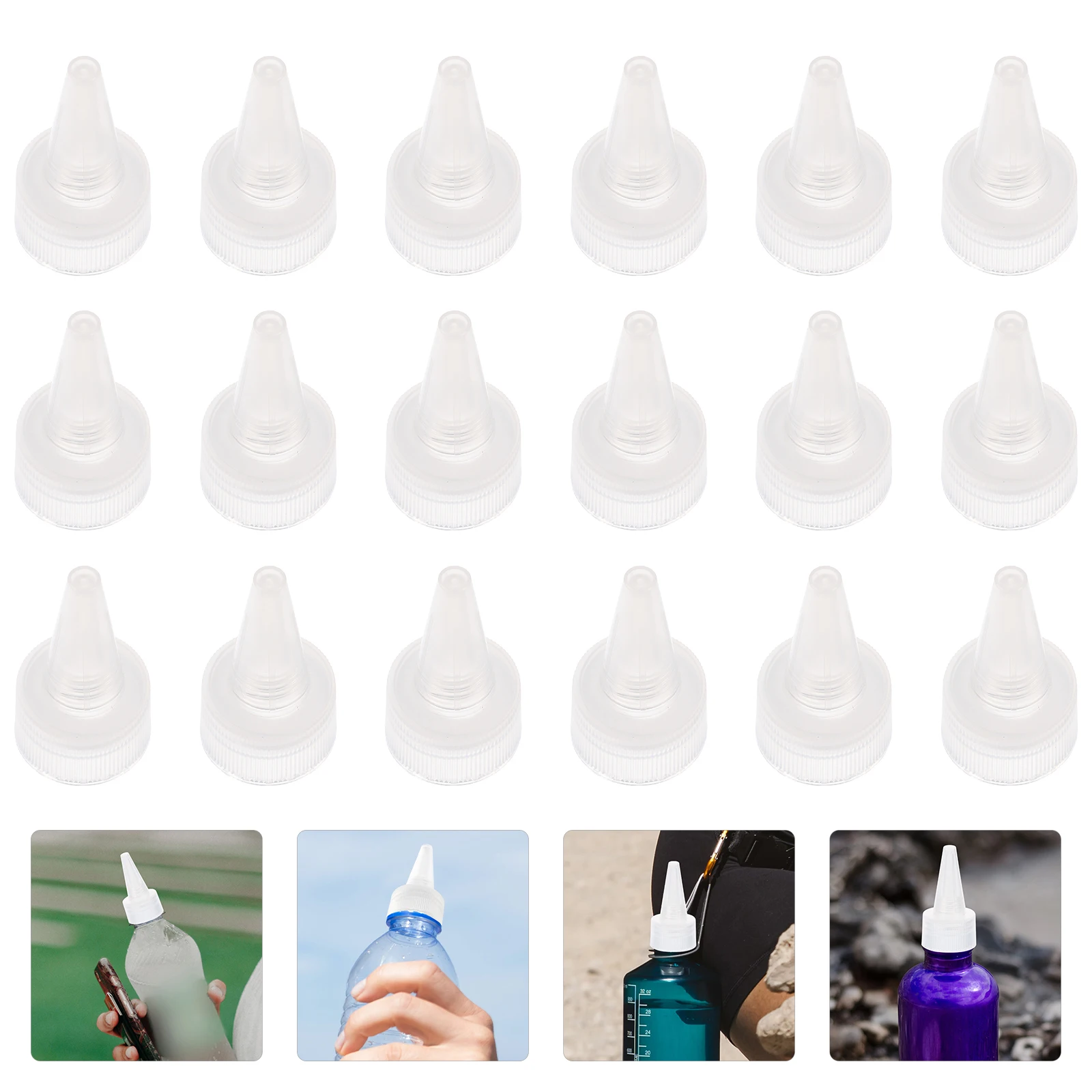 

50 Pcs Sports Pull Cap Bottle Caps for Bottles Plastic Leak-proof Lids Cover Sealing Replacement Pointed Mouth
