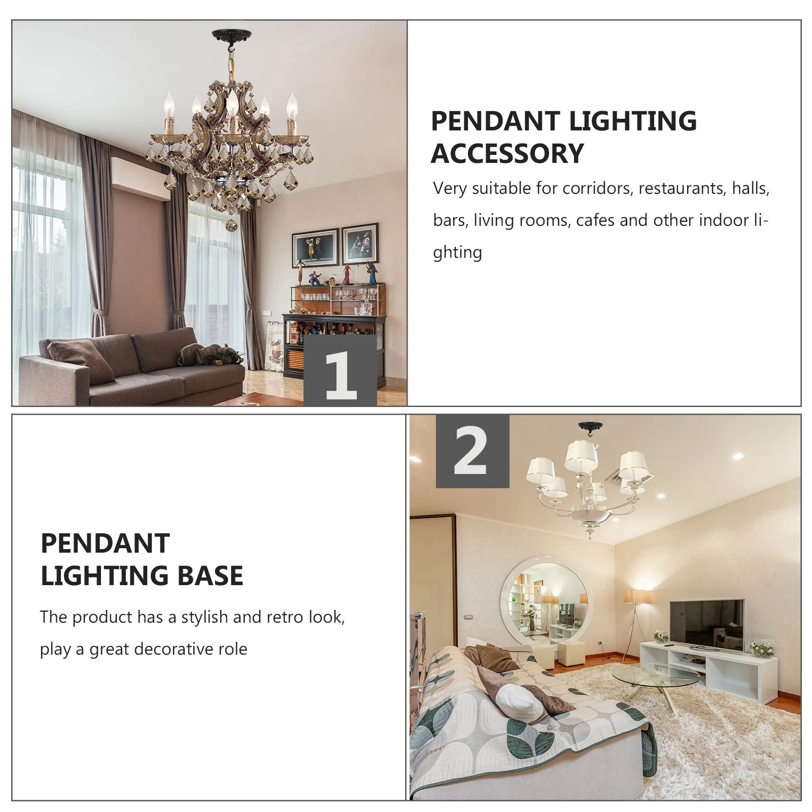 

Retro Pendant Light Canopy Vintage Ceiling Lamp Plate Durable Rust Resistant Base for Decorative Ceiling Lights