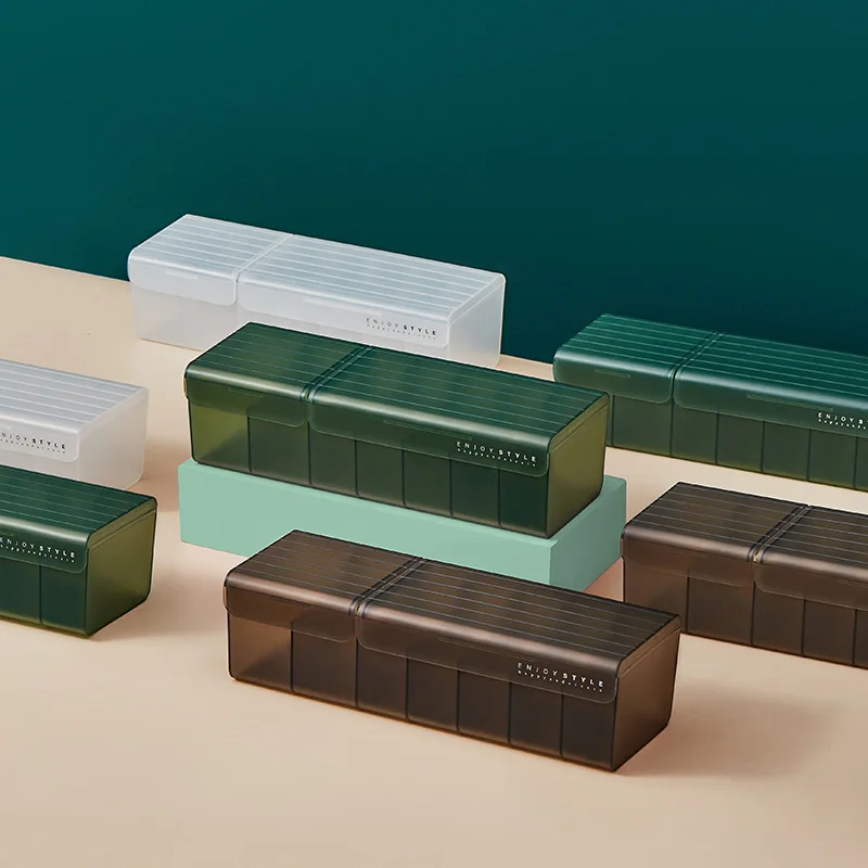 Data Cable Dust-proof Storage Sorting Box with Lids Desktop Wire Cable Organizer Transparent Plastic Data Line Storage Container