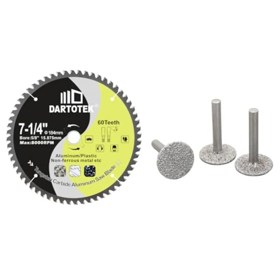 

7-1/4"/184mm Aluminum Cutting DiscCircular Saw Blade 60T TCT Cut Off Wheel for Aluminum Plastic with 5/8" Arbor for Circular sa