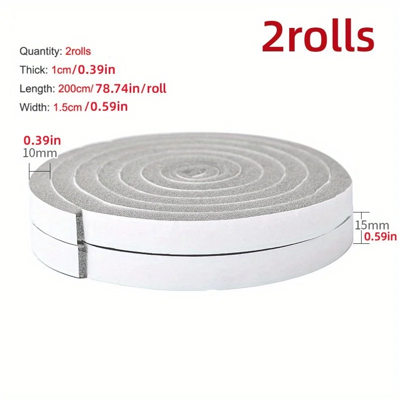 شريط عازل للباب والنافذة ذاتي اللصق، شريط إسفنجي عازل للصوت مع شريط عازل للصوت والغبار والرياح