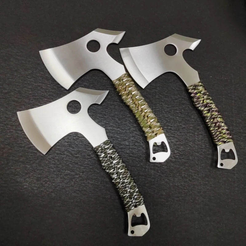 Manufacturers supply multifunctional axe corkscrew tied with seven-core camouflage umbrella rope fire axe new style chopping woo