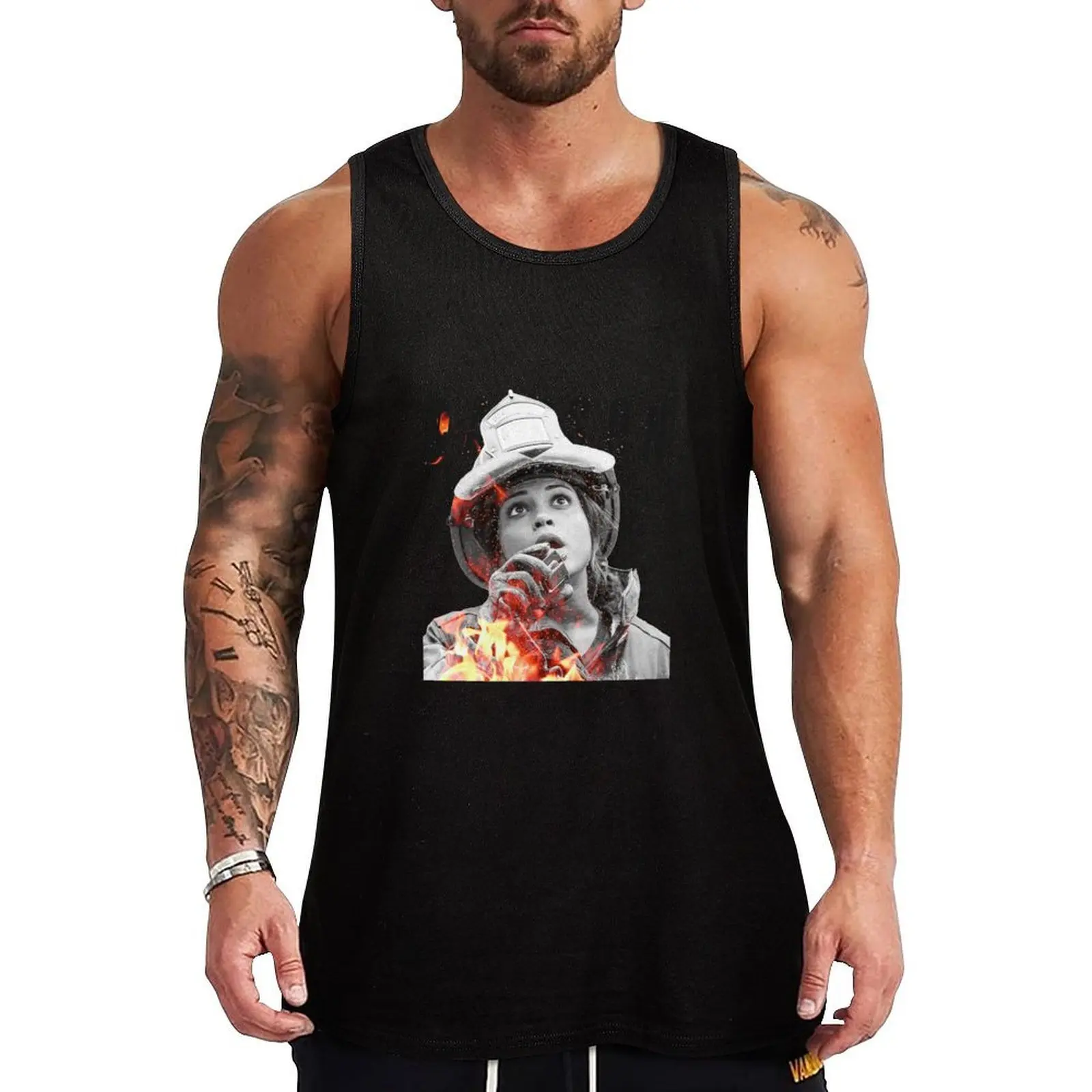 

Gabbie Dawson - Chicago Fire Tank Top Male clothes men gym clothing Men's vest Japanese t-shirt