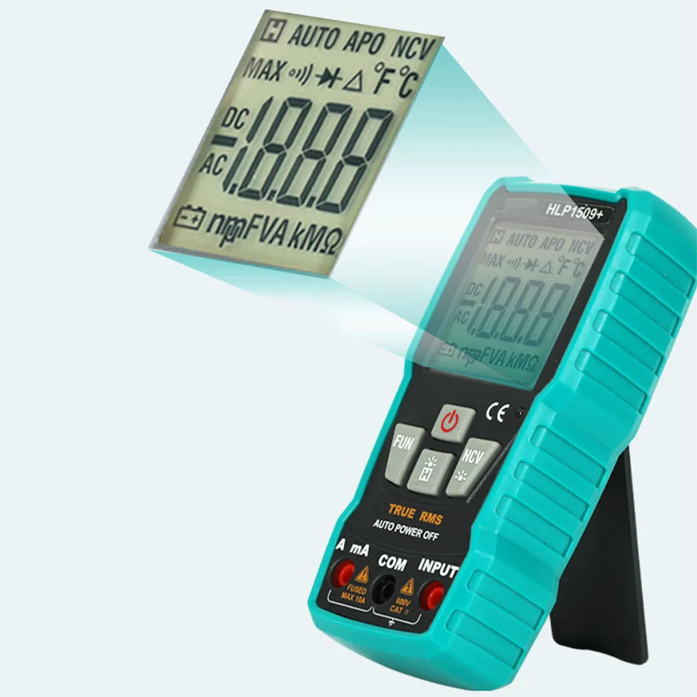 For Electricians Green Black Digital Multimeter High Accuracy Voltage Meter Multimeter Reading Hold Flashlight Function