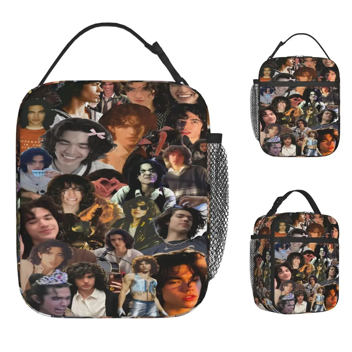Conan Grey Collage Lunchtasche, tragbare Reißverschluss-Lunchbox, Kind, Outdoor, Picknick, Grafik, Kühltasche, Kawaii, wasserdichte Tragetasche, Lebensmitteltaschen