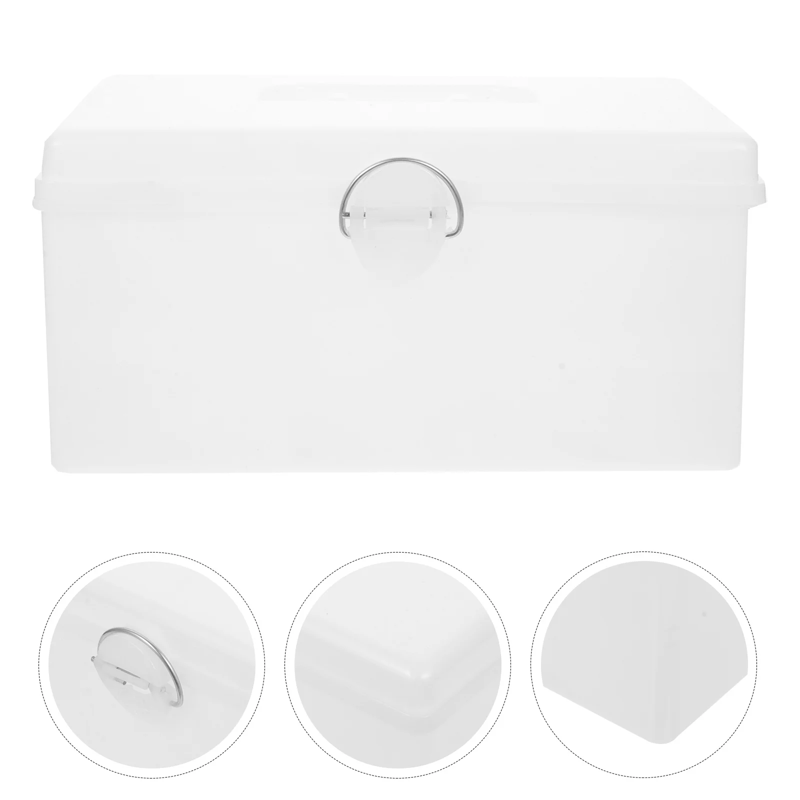 1 قطعة صندوق تخزين جونغ سعة كبيرة حامل تخزين بلاستيكي قفل متين مقاوم للغبار والرطوبة داخلي متعدد الوظائف