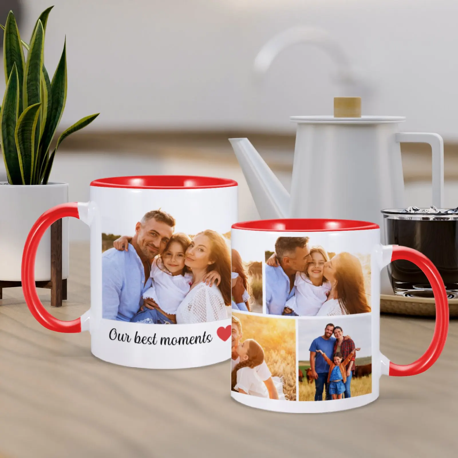 Custom Collage Photo Mug with Text Personalized Picture Coffee Mugs Unique Birthday Gift Ideas for Family Friend Couple Tea Cup