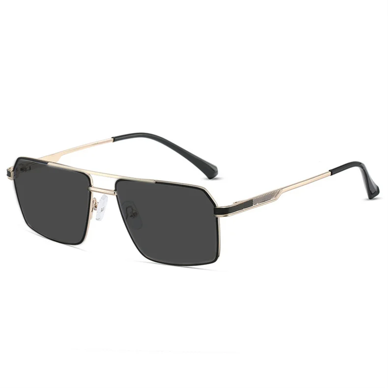 Neue hochwertige Myopie-Sonnenbrille aus Edelstahllegierung für Damen und Herren, modische Retro-Doppelbalken, quadratische Sonnenschutz-Sonnenbrille – Detail 13