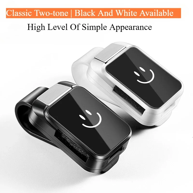 

New Upgraded Car Glasses Holder - ABS Plastic,Suitable for All Car Models,Happy Face Design,Safe Sunshade Accessory,Glasses Clip