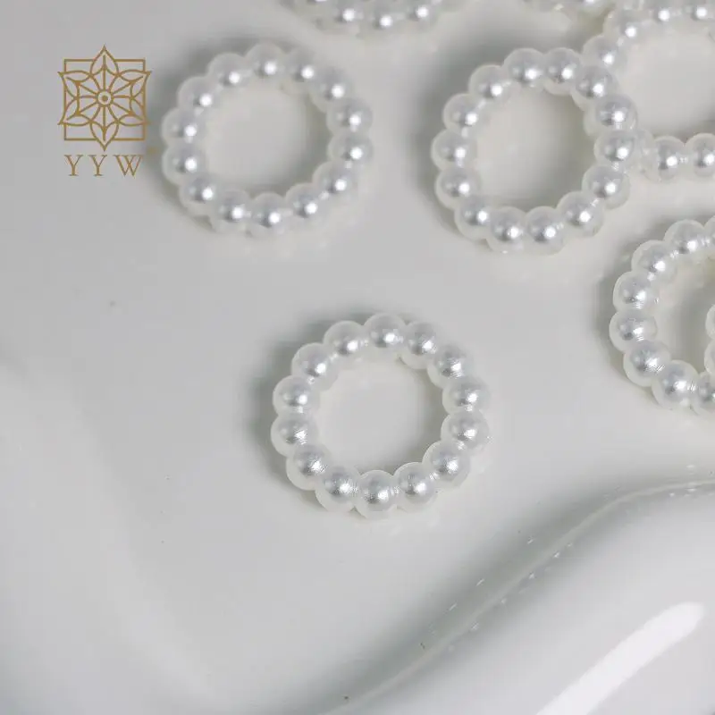 250pcs/Bag White Color Acrylic Round Linking Rings Donut Shape Chain Beads 23mm Connector For Jewelry Making Necklace Bracelet