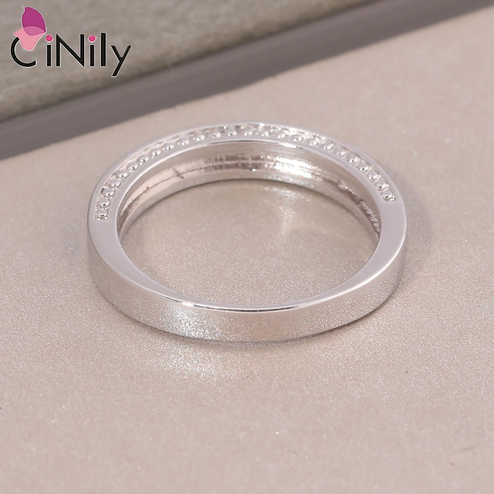 CiNily Minimalist Simple Created Pink Fire Opal Ring Silver Plated Unique Rings Fashion Jewelry Gifts for Women Girls Lovers