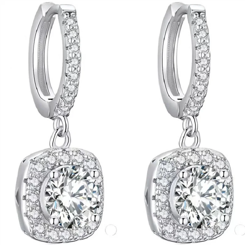 

Apaison D Color VVS1 Moissanite 925 Sterling Sliver Wife Jewelry Gift Drop Earrings For Women