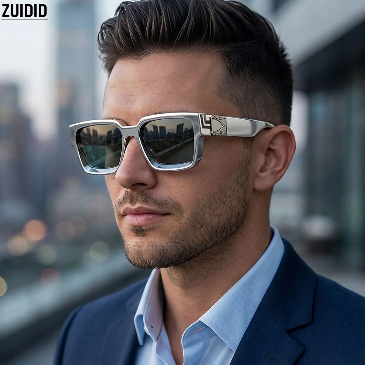 Gafas de Sol Retro Vintage Millionaire, Gafas de Sol Cuadradas para Mujer y Hombre, Protección UV400, Montura Gruesa, Gafas de Moda, Gafas de Sol Hombre