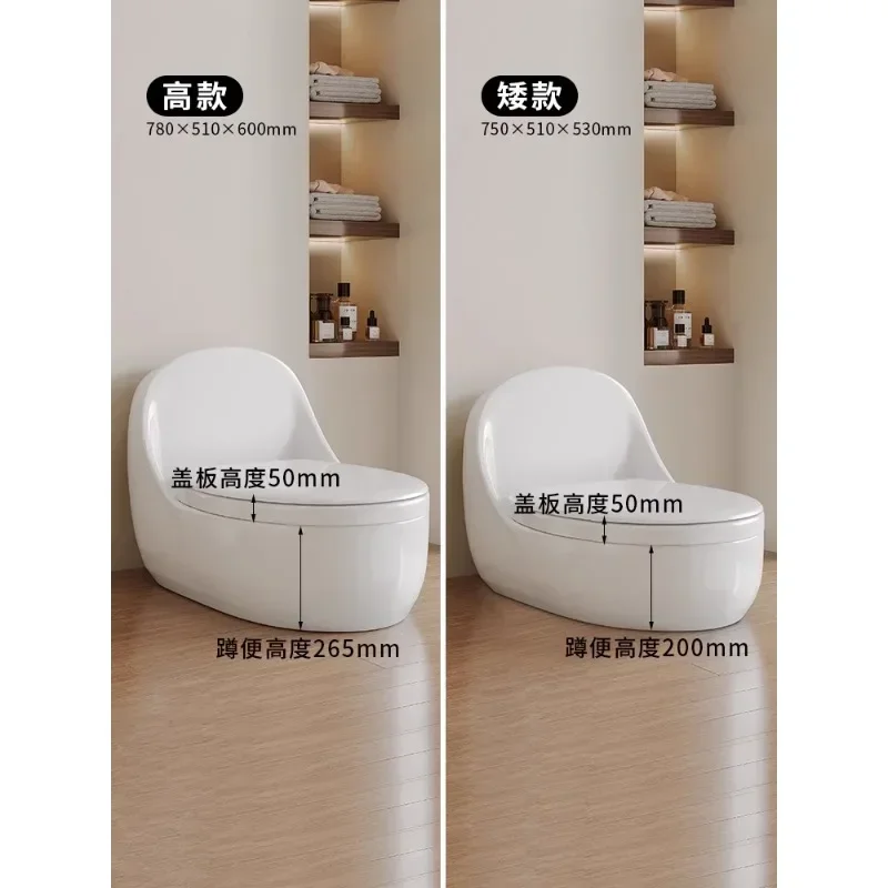 Egg-shaped pit-free desktop dual-purpose squatting and dual-purpose toilet integrated squatting and sitting toilet changed to