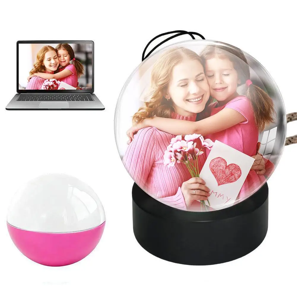 3D Crystal Ball Video Digital Photo Album Digital Video Display Customizable Gift with Electronic Screen Mother's Day gift
