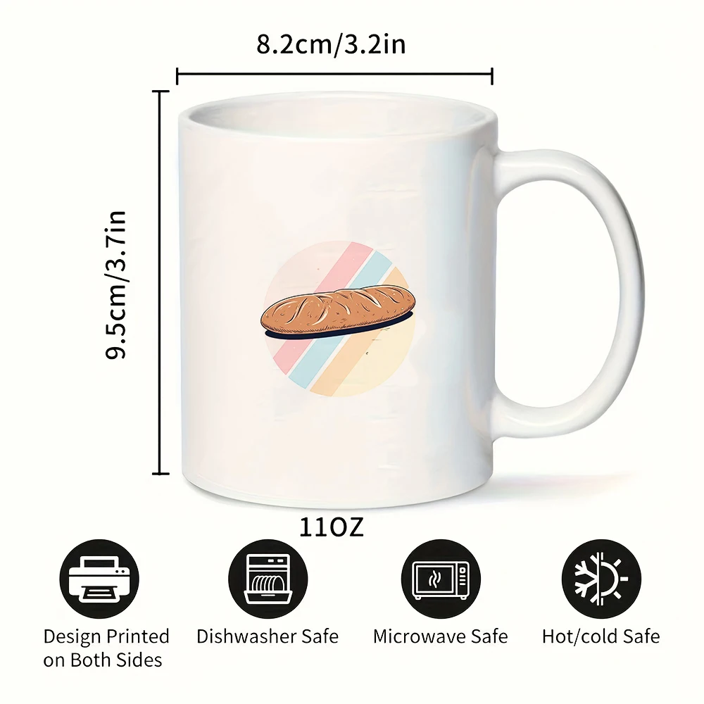 كوب خبز فرنسي بألوان قوس قزح سعة 11 أونصة للأطفال كوب للمشروبات الباردة والساخنة هدية مكتب عائلية لعيد الميلاد