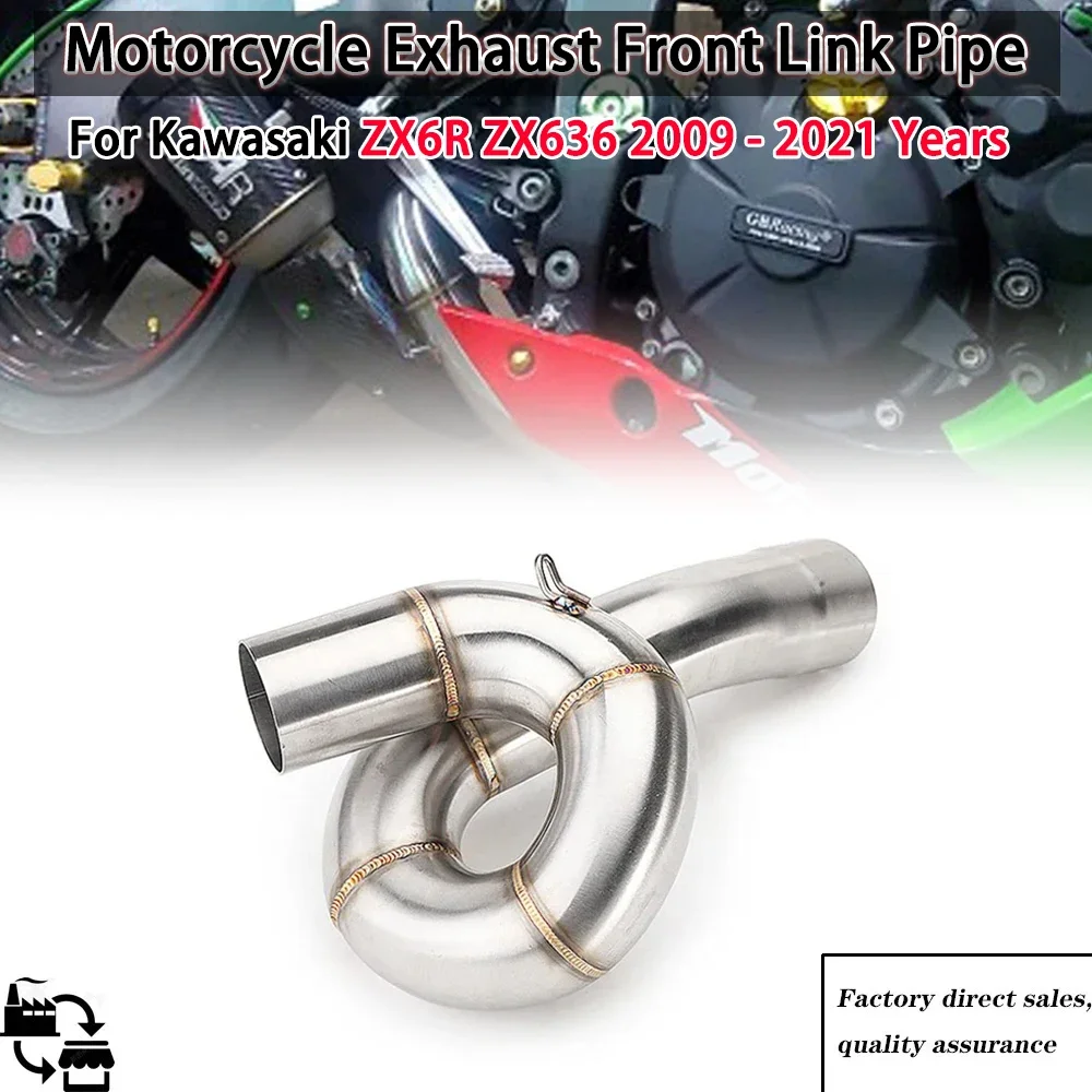 

For Kawasaki ZX6R ZX636 ZX 6R 636 2009 - 2018 19 20 2021 Years 51mm Motorcycle Exhaust Muffler Middle Link Pipe Slip-on Escape