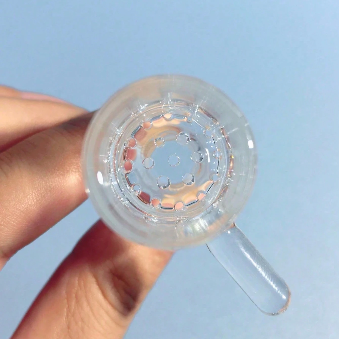 وعاء زجاجي مصنوع يدويًا على شكل قرص العسل الشفاف مقاس 14 مم #1