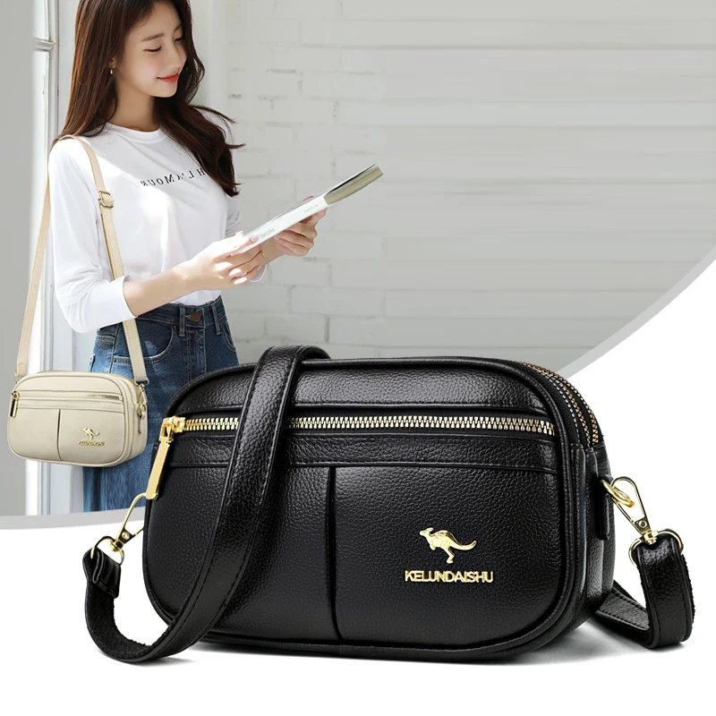 

PU Leather Women Shoulder Bag, Double Zipper Luxurious Designer Handbag, Solid Color Durable Crossbody Bag, Fashion Daily Purse