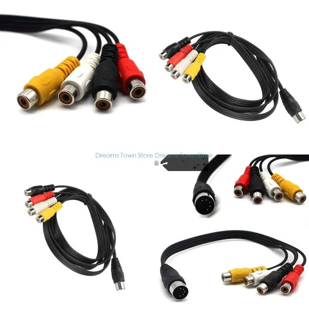 HX6A DIN 5Pin To 4RCA Stereophonic Link Cable Tall Loyalty Indication Integrity Multiple Length Preferences PVC Coat