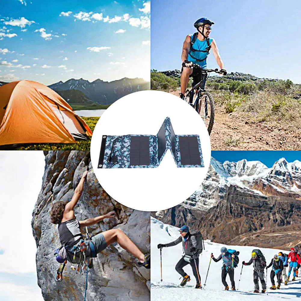 

10W 4-Fold Solar Charger - Temu's Bestseller! Ultra-Portable Phone/Power Bank Charger for Camping & Emergencies