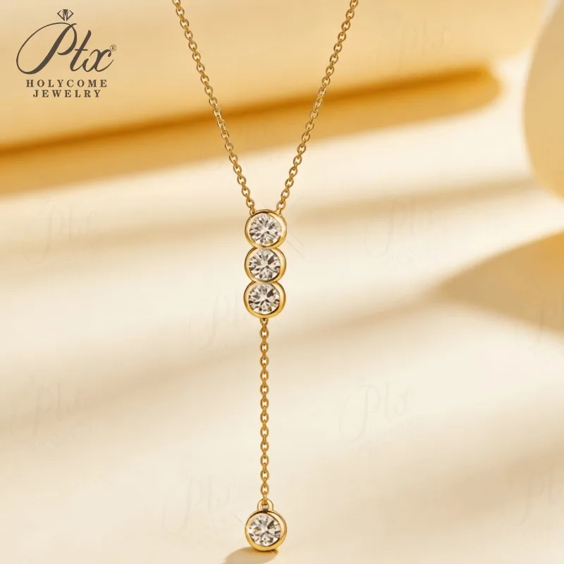 Moissanite Necklace D Color 925 Silver Fashion Collarbone Chain Daily Wear Ladies Hypoallergenic Charms Jewelry for Woman Gift