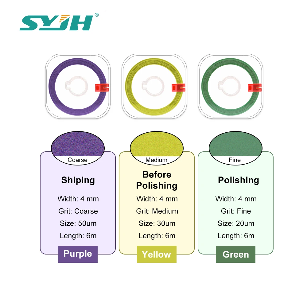 

SYJH 6m*4mm/Roll 3 Color Dental Polishing Strip for Teeth Grinding Whitening Sanding Shaping Dentistry Material Consumables