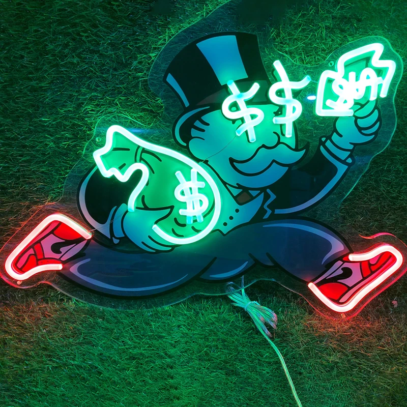 

Dollar Neon Sign Entrepreneur Incentive Room Hand Holding Money Neon Sign Gamers Wall Decoration LED Lights