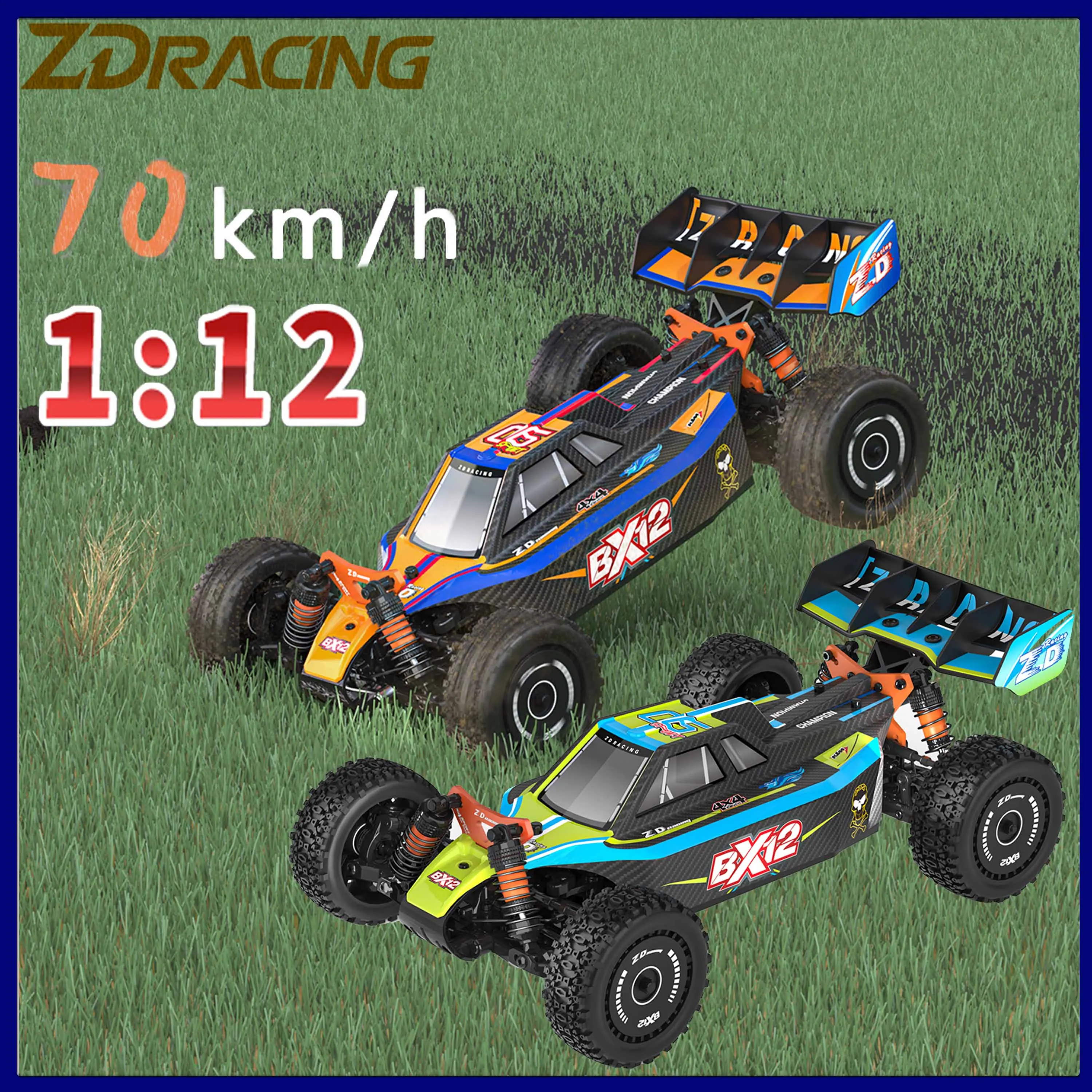 ZD Raing BX-12 1/12 4WD RC Buggy Car Brushless 70km/h High-Speed Vehicle 2.4G Remote Control Model Adult Kid Christmas Gift Toys