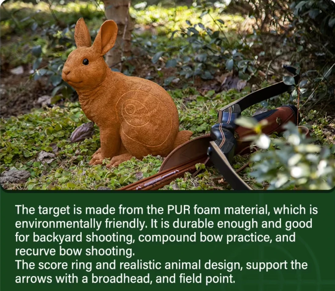 

3D мишени для стрельбы из лука с животными, шутер для кроликов с кольями для охоты, нацеливание, самовосстанавливающаяся пена из искусственной кожи, практика на открытом воздухе