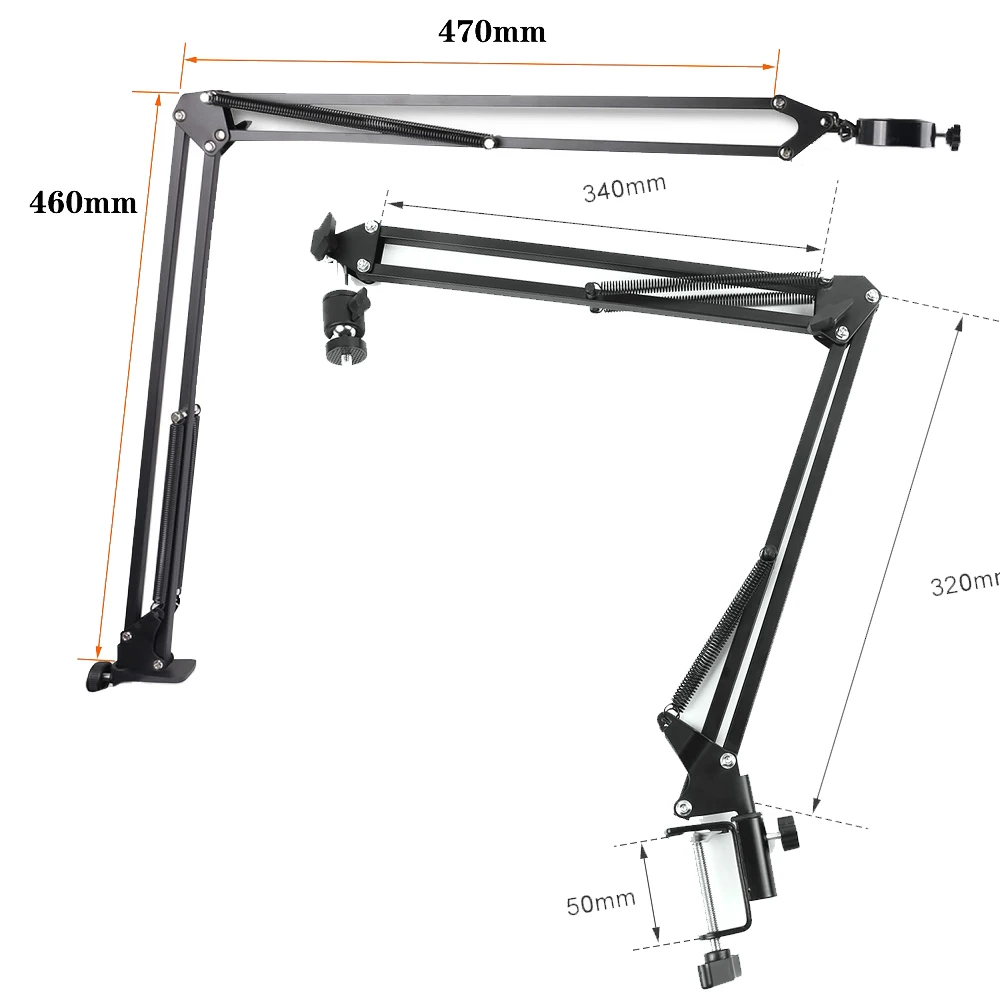 Camera Tripod Table Stand Set Photography Adjustable Arm stand For Digital Video Microscope Camera Boom Scissor Arm Stand Holder