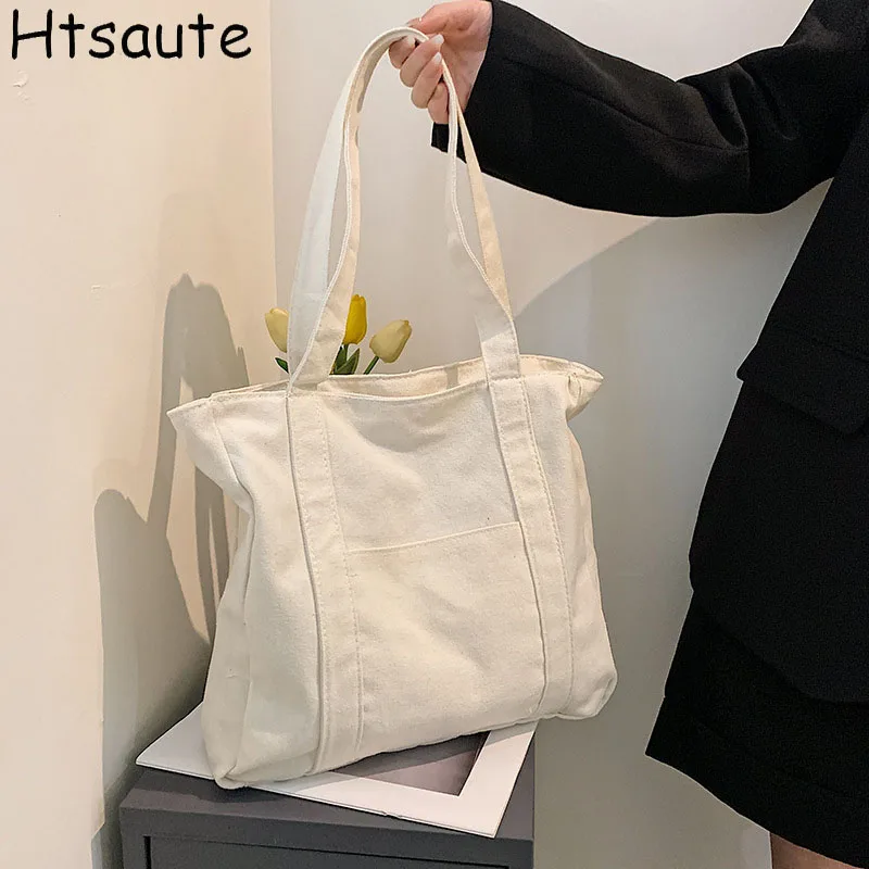 

Canvas Bag for Women Shopper Handbags Environmental Storage Reusable Canvas Shoulder Tote Bag School Bags Girl Christmas Gift